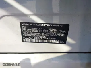2020 BMW X7 xDrive40i with VIN 5UXCW2C03L9C67539, listed as a IAAI auction lot 41261357 with 46,654 mi miles. Bid and sale history available at carsss.com. Image 9.