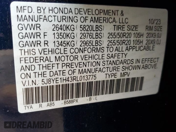 2024 Acura MDX Technology z VIN 5J8YE1H43RL013775, wystawiony jako Copart lot #84153774 z przebiegiem 16 339 mil mil oraz Szkoda całkowita • Salvage title. Historia ofert i sprzedaży dostępna na DreamBid. Obrazek 13.