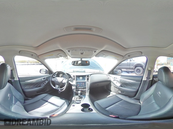 2014 Infiniti Q50 Sport with VIN JN1BV7AR2EM700296, listed as a Copart auction lot 55527025 with 142,878 mi miles and Salvage title. Bid and sale history available at DreamBid. Image 14.