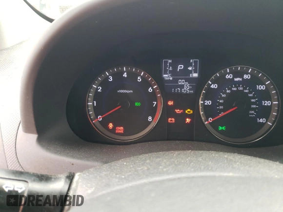 2015 Hyundai Accent GLS with VIN KMHCT4AE8FU927153, listed as a Copart auction lot 61056473 with 117,105 mi miles. Bid and sale history available at carsss.com. Image 9.