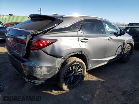 2022 Lexus RX 350 F Sport with VIN 2T2SZMDA3NC360820, listed as a Copart auction lot 87320574 with 48,899 mi miles and Salvage title. Bid and sale history available at DreamBid. Image 3.