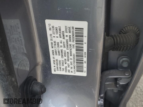2014 Acura RLX Technology с VIN JH4KC1F50EC005051, выставлен на аукционе Copart как лот 55421505 с пробегом 114 042 миль миль и Списание • Salvage title. История ставок и продаж доступна на DreamBid. Изображение 12.