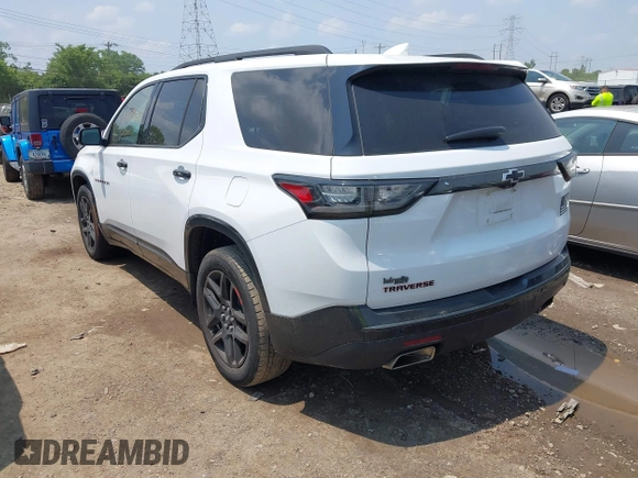 2021 Chevrolet Traverse Premier with VIN 1GNERKKW9MJ224531, listed as a IAAI auction lot 42418665 with 49,188 mi miles and . Bid and sale history available at DreamBid. Image 3.