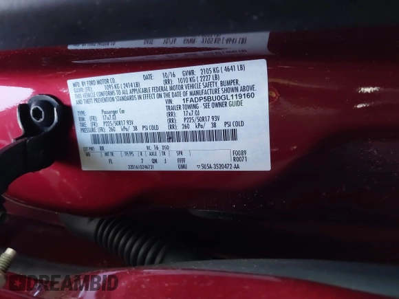 2016 Ford C-Max SEL with VIN 1FADP5BU0GL119160, listed as a IAAI auction lot 41633160 with 101,000 mi miles and . Bid and sale history available at DreamBid. Image 9.