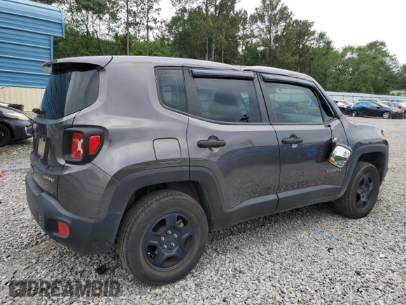 2018 Jeep Renegade Sport with VIN ZACCJBAB2JPJ55339, listed as a Copart auction lot 57557305 with 60,090 mi miles and Salvage title. Bid and sale history available at DreamBid. Image 3.