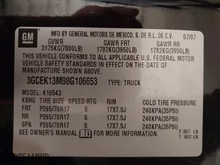 2008 Chevrolet Silverado 1500 LTZ with VIN 3GCEK13M98G106653, listed as a IAAI auction lot 41575197 with 198,114 mi miles. Bid and sale history available at carsss.com. Image 9.