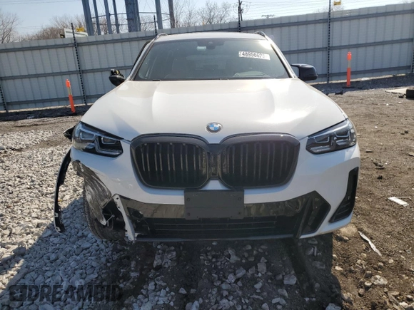 2022 BMW X3 M40i with VIN 5UX83DP03N9K37297, listed as a Copart auction lot 48956625 with 28,165 mi miles and Salvage Title. Bid and sale history available at DreamBid. Image 5.