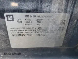 2015 Chevrolet Sonic LS z VIN 1G1JA5SG9F4128675, wystawiony jako Copart lot #88604995 z przebiegiem 124 289 mil mil oraz Szkoda całkowita • Salvage title. Historia ofert i sprzedaży dostępna na DreamBid. Obrazek 13.