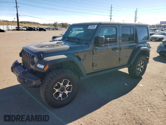 2023 Jeep Wrangler Rubicon with VIN 1C4HJXFN6PW509741, listed as a Copart auction lot 81324394 with 21,755 mi miles and Salvage title. Bid and sale history available at DreamBid. Image 1.