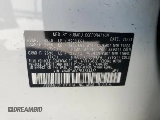 2024 Subaru Outback Premium with VIN 4S4BTAFC7R3234327, listed as a Copart auction lot 52353495 with 35,548 mi miles and Salvage title. Bid and sale history available at DreamBid. Image 15.