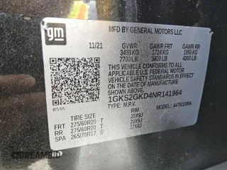 2022 GMC Yukon XL SLT z VIN 1GKS2GKD4NR141964, wystawiony jako Copart lot #57157795 z przebiegiem 48 131 mil mil oraz Czysty tytuł • Clean title. Historia ofert i sprzedaży dostępna na DreamBid. Obrazek 13.