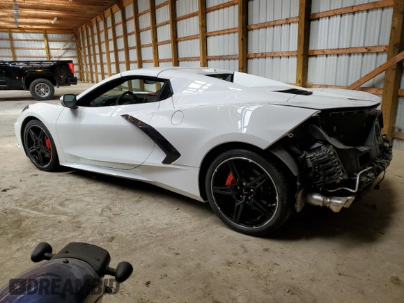 2023 Chevrolet Corvette 2LT with VIN 1G1YB3D48P5124129, listed as a Copart auction lot 44167625 with 2,487 mi miles and Non Repairable. Bid and sale history available at carsss.com. Image 2.