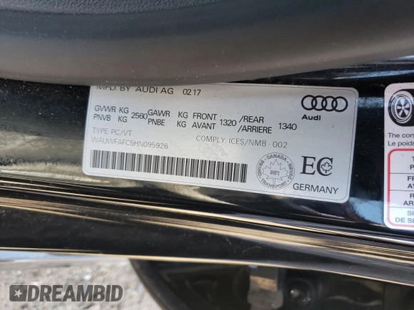 2017 Audi S7 Premium Plus z VIN WAUWFAFC5HN095926, wystawiony jako Copart lot #53796575 z przebiegiem 81 677 mil mil oraz Szkoda całkowita • Salvage title. Historia ofert i sprzedaży dostępna na DreamBid. Obrazek 13.