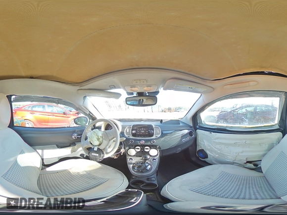 2017 FIAT 500 Pop with VIN 3C3CFFLR6HT594220, listed as a Copart auction lot 52114185 with 107,171 mi miles and Salvage title. Bid and sale history available at DreamBid. Image 12.