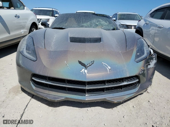 2014 Chevrolet Corvette Stingray Z51 2LT with VIN 1G1YK2D70E5109772, listed as a Copart auction lot 74373024 with 0 mi miles and Salvage Title. Bid and sale history available at carsss.com. Image 5.