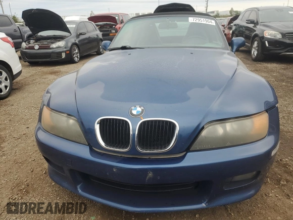 2000 BMW Z3 2.5L with VIN WBACH9348YLM92485, listed as a Copart auction lot 72951904 with 90,183 mi miles and Salvage Title. Bid and sale history available at carsss.com. Image 5.