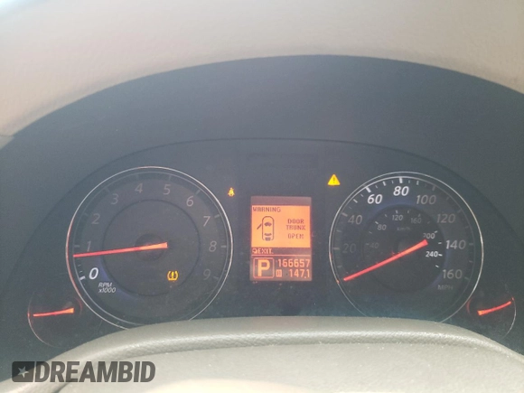 2008 Infiniti G35 Journey with VIN JNKBV61E98M228766, listed as a Copart auction lot 60345775 with 166,657 mi miles and Salvage title. Bid and sale history available at DreamBid. Image 9.