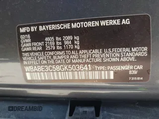 2016 BMW 3 Series 328i xDrive z VIN WBA8E3C58GK503641, wystawiony jako IAAI lot #42282926 z przebiegiem 130 039 mil mil oraz . Historia ofert i sprzedaży dostępna na DreamBid. Obrazek 9.