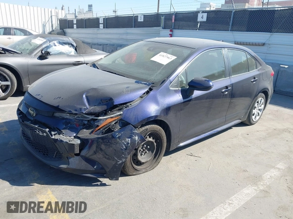 2020 Toyota Corolla LE with VIN JTDEPRAE4LJ093104, listed as a IAAI auction lot 41827963 with 69,780 mi miles. Bid and sale history available at carsss.com. Image 2.