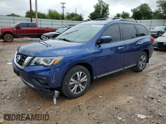 2020 Nissan Pathfinder S z VIN 5N1DR2AM1LC619287, wystawiony jako Copart lot #55722755 z przebiegiem Nie podano mil oraz Szkoda całkowita • Salvage title. Historia ofert i sprzedaży dostępna na DreamBid. Obrazek 1.
