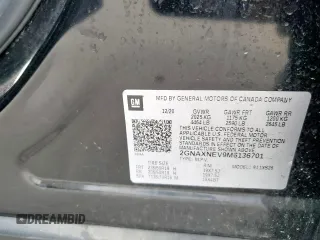 2021 Chevrolet Equinox Premier z VIN 2GNAXNEV9M6136701, wystawiony jako Copart lot #57288215 z przebiegiem 62 808 mil mil oraz Szkoda całkowita • Salvage title. Historia ofert i sprzedaży dostępna na DreamBid. Obrazek 13.
