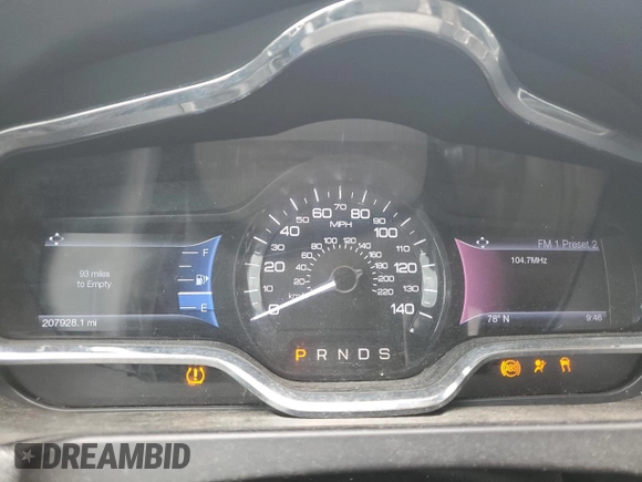 2014 Lincoln MKT with VIN 2LMHJ5FKXEBL53440, listed as a Copart auction lot 49063455 with 207,928 mi miles and Salvage Title. Bid and sale history available at DreamBid. Image 9.