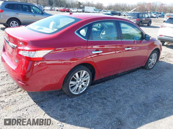 2013 Nissan Sentra SV with VIN 3N1AB7AP9DL709153, listed as a IAAI auction lot 41895458 with 114,642 mi miles. Bid and sale history available at carsss.com. Image 4.