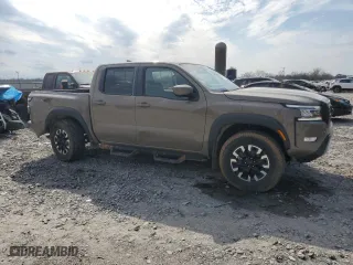 2024 Nissan Frontier PRO-4X with VIN 1N6ED1EK1RN616488, listed as a Copart auction lot 47004845 with 27,112 mi miles and Salvage Title. Bid and sale history available at carsss.com. Image 4.