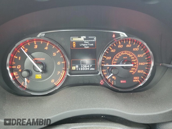 2017 Subaru WRX with VIN JF1VA1B62H9804744, listed as a Copart auction lot 51288185 with 113,334 mi miles and Salvage Title. Bid and sale history available at carsss.com. Image 9.