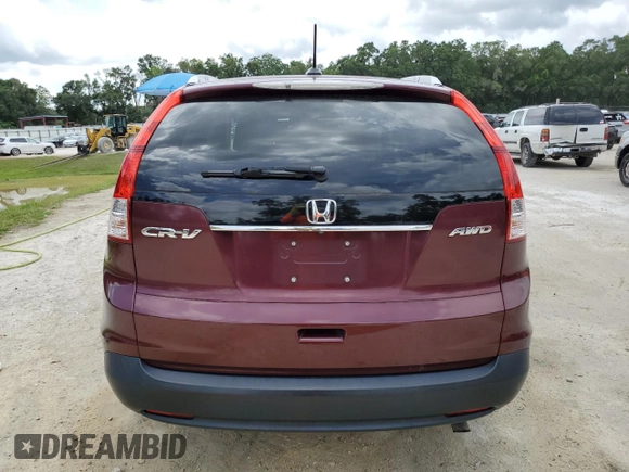 2012 Honda CR-V EX-L with VIN 5J6RM4H71CL061326, listed as a Copart auction lot 58517235 with 182,697 mi miles and Salvage title. Bid and sale history available at DreamBid. Image 6.