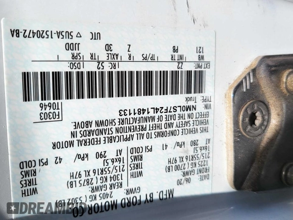 2020 Ford Transit Connect XLT с VIN NM0LS7F24L1481133, выставлен на аукционе Copart как лот 58672705 с пробегом 97 962 миль миль и Чистый • Clean title. История ставок и продаж доступна на DreamBid. Изображение 10.