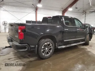 2024 Chevrolet Silverado 1500 High Country with VIN 1GCUDJEL1RZ168530, listed as a Copart auction lot 47523285 with 12,263 mi miles and Salvage Title. Bid and sale history available at DreamBid. Image 3.