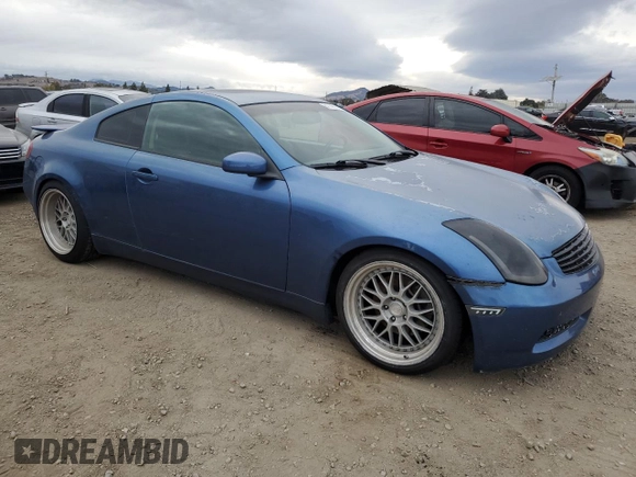 2005 Infiniti G35 Coupe with VIN JNKCV54E85M402378, listed as a Copart auction lot 81140184 with 169,422 mi miles and Salvage Title. Bid and sale history available at carsss.com. Image 4.