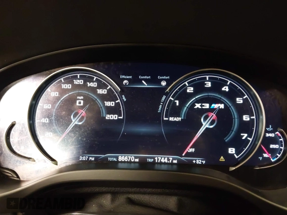 2020 BMW X3 M Competition with VIN 5YMTS0C06LLT10800, listed as a IAAI auction lot 42538560 with 86,670 mi miles and . Bid and sale history available at DreamBid. Image 7.