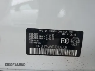 2024 Subaru WRX с VIN JF1VBAB60R9808709, выставлен на аукционе Copart как лот 47441385 с пробегом 5 636 миль миль и Чистый • Clean title. История ставок и продаж доступна на DreamBid. Изображение 13.