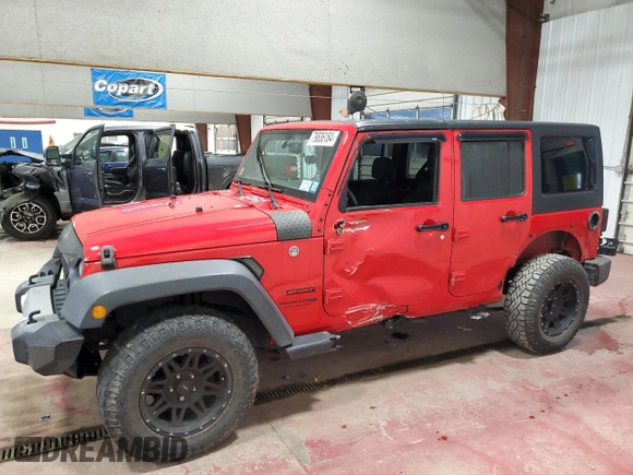 2018 Jeep Wrangler JK Unlimited Sport S with VIN 1C4BJWDG4JL895945, listed as a Copart auction lot 79836184 with 81,287 mi miles and Salvage Title. Bid and sale history available at carsss.com. Image 1.