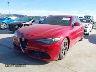 2018 Alfa Romeo Giulia with VIN ZARFAEBN8J7567620, listed as a IAAI auction lot 41738301 with 80,194 mi miles. Bid and sale history available at carsss.com. Image 17.