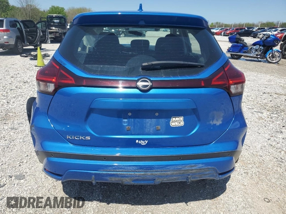 2022 Nissan Kicks S with VIN 3N1CP5BVXNL495027, listed as a Copart auction lot 52143215 with 50,425 mi miles and Salvage Title. Bid and sale history available at DreamBid. Image 6.