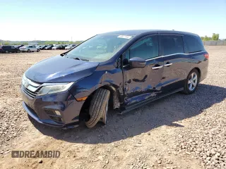 2019 Honda Odyssey EX z VIN 5FNRL6H58KB088138, wystawiony jako Copart lot #59811345 z przebiegiem 75 559 mil mil oraz Szkoda całkowita • Salvage title. Historia ofert i sprzedaży dostępna na DreamBid. Obrazek 1.