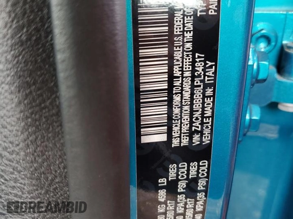 2020 Jeep Renegade Latitude with VIN ZACNJBBB6LPL34817, listed as a Copart auction lot 45463235 with 32,727 mi miles and Salvage Title. Bid and sale history available at carsss.com. Image 13.