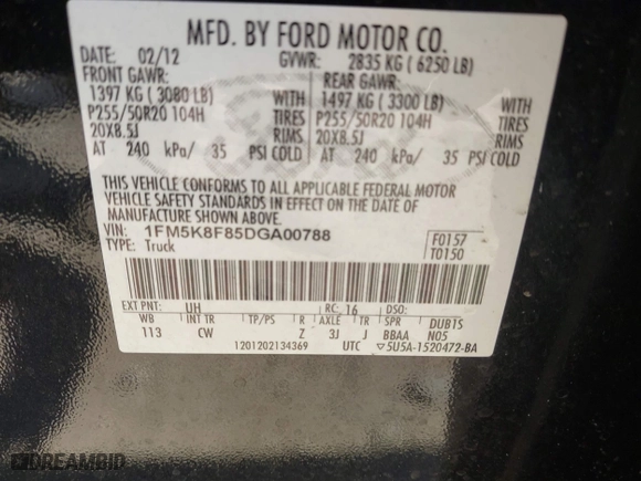 2013 Ford Explorer Limited with VIN 1FM5K8F85DGA00788, listed as a IAAI auction lot 41913928 with 174,794 mi miles. Bid and sale history available at carsss.com. Image 9.