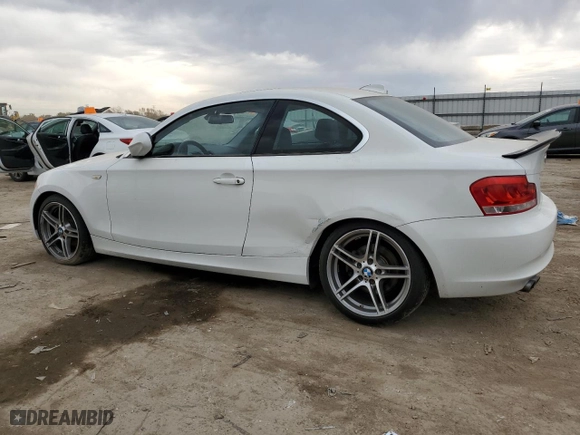 2012 BMW 1 Series 128i with VIN WBAUP7C55CVM54987, listed as a Copart auction lot 76133874 with 124,958 mi miles and Salvage Title. Bid and sale history available at carsss.com. Image 2.