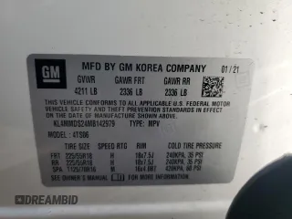 2021 Buick Encore GX Select z VIN KL4MMDS24MB142979, wystawiony jako Copart lot #61198875 z przebiegiem 22 200 mil mil oraz Szkoda całkowita • Salvage title. Historia ofert i sprzedaży dostępna na DreamBid. Obrazek 14.
