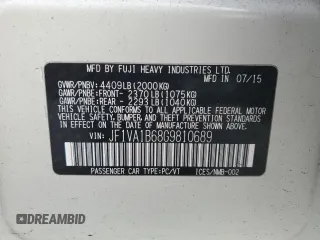 2016 Subaru WRX with VIN JF1VA1B68G9810689, listed as a Copart auction lot 50976585 with 113,470 mi miles and Salvage Title. Bid and sale history available at carsss.com. Image 12.