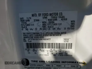 2011 Ford F-150 XL с VIN 1FTFW1EFXBFA23877, выставлен на аукционе Copart как лот 62494375 с пробегом 166 322 миль миль и Чистый • Clean title. История ставок и продаж доступна на DreamBid. Изображение 12.