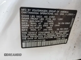 2023 Volkswagen Atlas SE with VIN 1V2DP2CA9PC529158, listed as a Copart auction lot 57512845 with 73,023 mi miles and Salvage title. Bid and sale history available at DreamBid. Image 12.