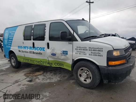 2019 Chevrolet Express Cargo with VIN 1GCWGBFGXK1239395, listed as a Copart auction lot 81158754 with 165,636 mi miles and Salvage title. Bid and sale history available at DreamBid. Image 4.