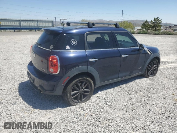2013 MINI Countryman S ALL4 with VIN WMWZC5C50DWM15256, listed as a Copart auction lot 58080895 with 123,514 mi miles and Salvage title. Bid and sale history available at DreamBid. Image 3.