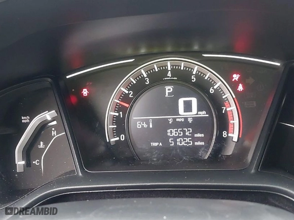 2018 Honda Civic Sedan LX with VIN 2HGFC2F59JH563823, listed as a IAAI auction lot 41449869 with 106,572 mi miles. Bid and sale history available at carsss.com. Image 16.
