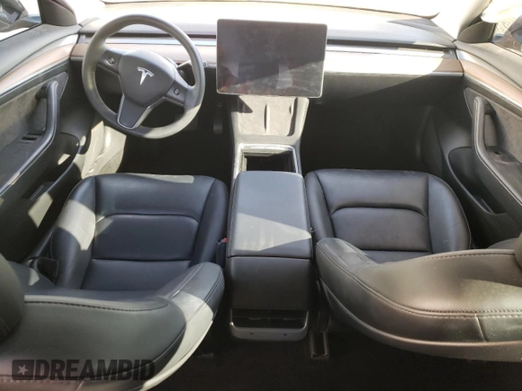 2023 Tesla Model 3 with VIN 5YJ3E1EA0PF465296, listed as a Copart auction lot 75868934 with 26,545 mi miles and Salvage Title. Bid and sale history available at DreamBid. Image 8.